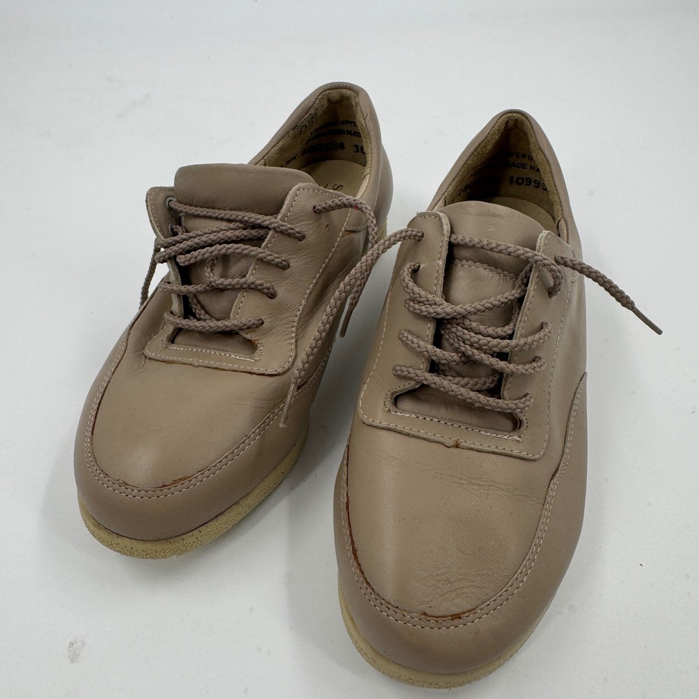 Soft Spots Women's Taupe Leather Lace Up Comfort‎ Walking Shoes Size 5.5 WW